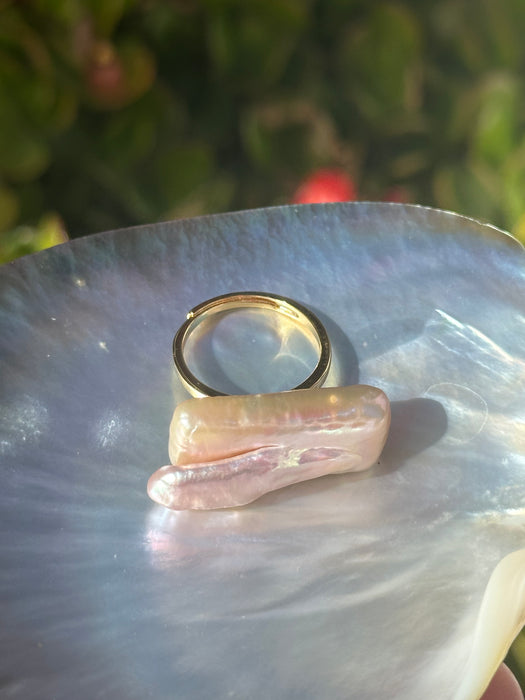 Square Baroque Pearl Cocktail Ring