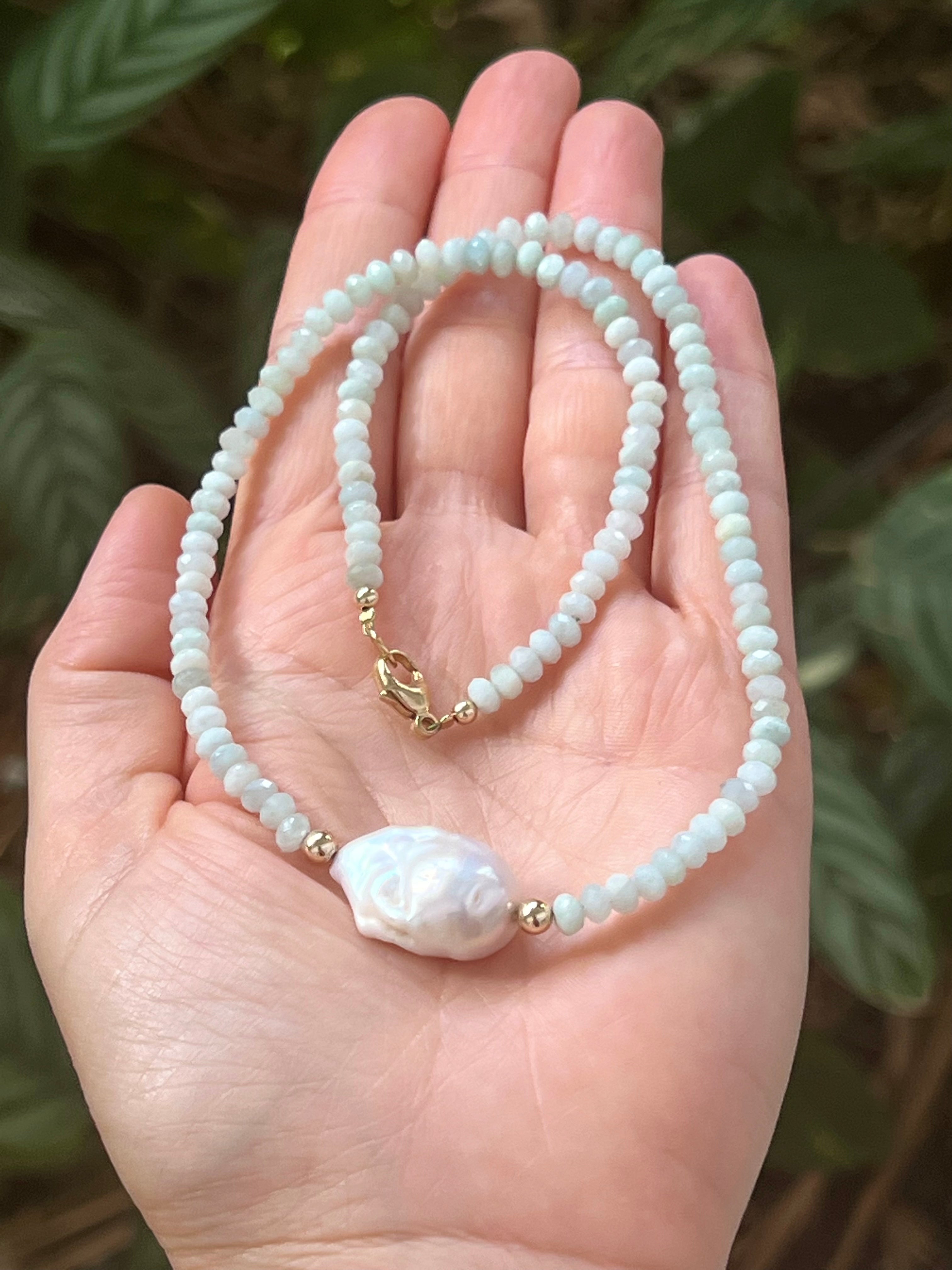 Jade and Baroque Pearl Necklace
