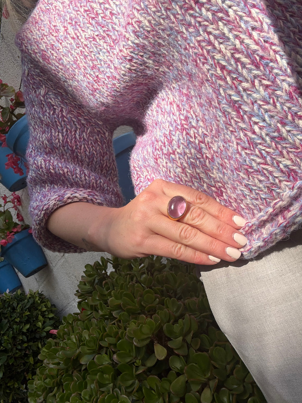 Light Amethyst Statement Ring