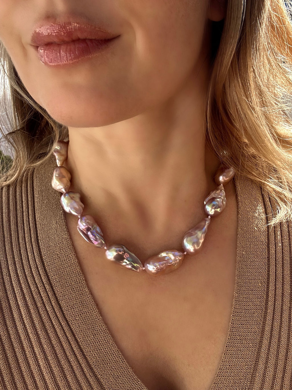 Purple Baroque Pearl Necklace