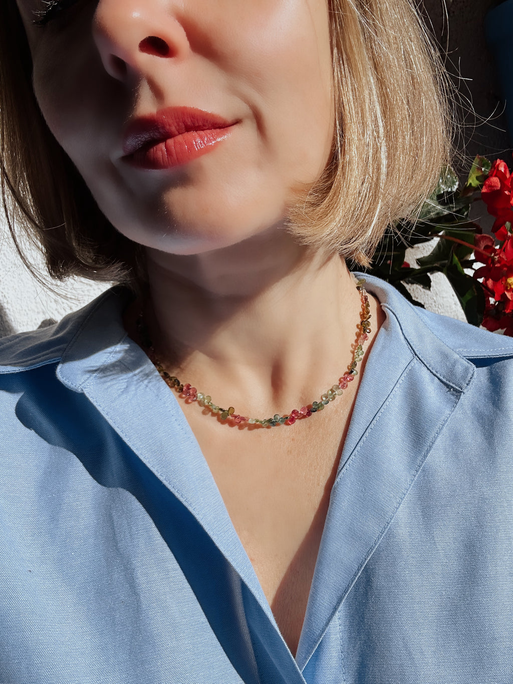 Multi Tourmaline Briolette Necklace