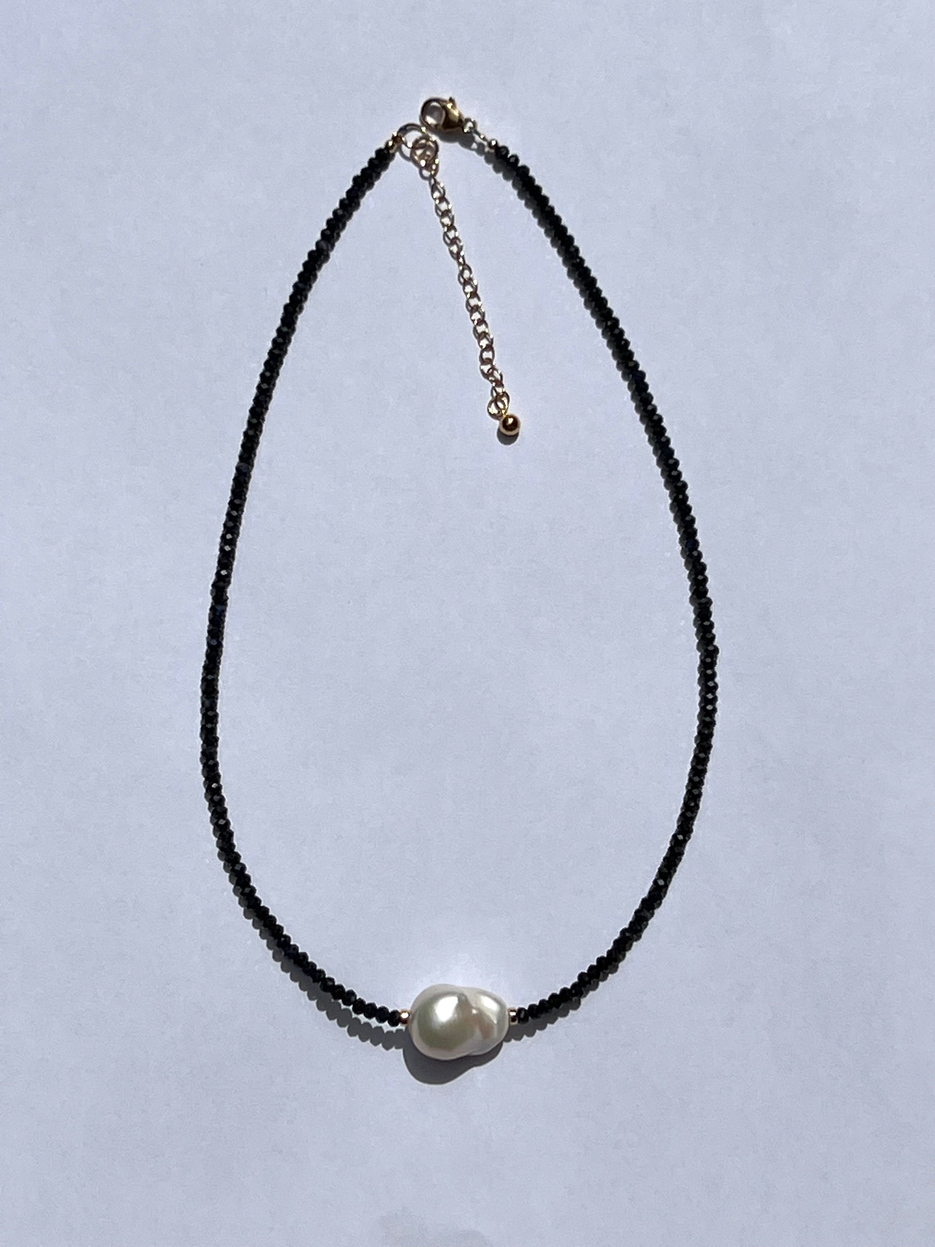 Blue Sapphire And Baroque Pearl Necklace