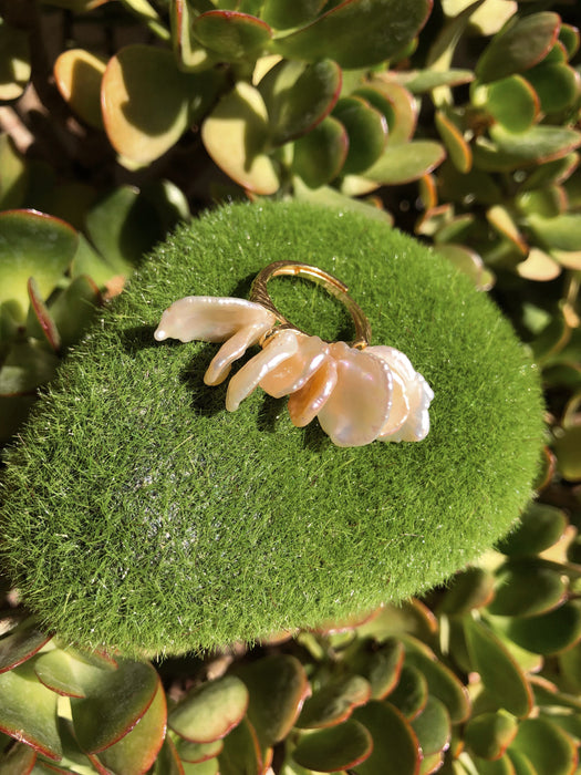 Pink Keshi Pearl Cocktail Ring