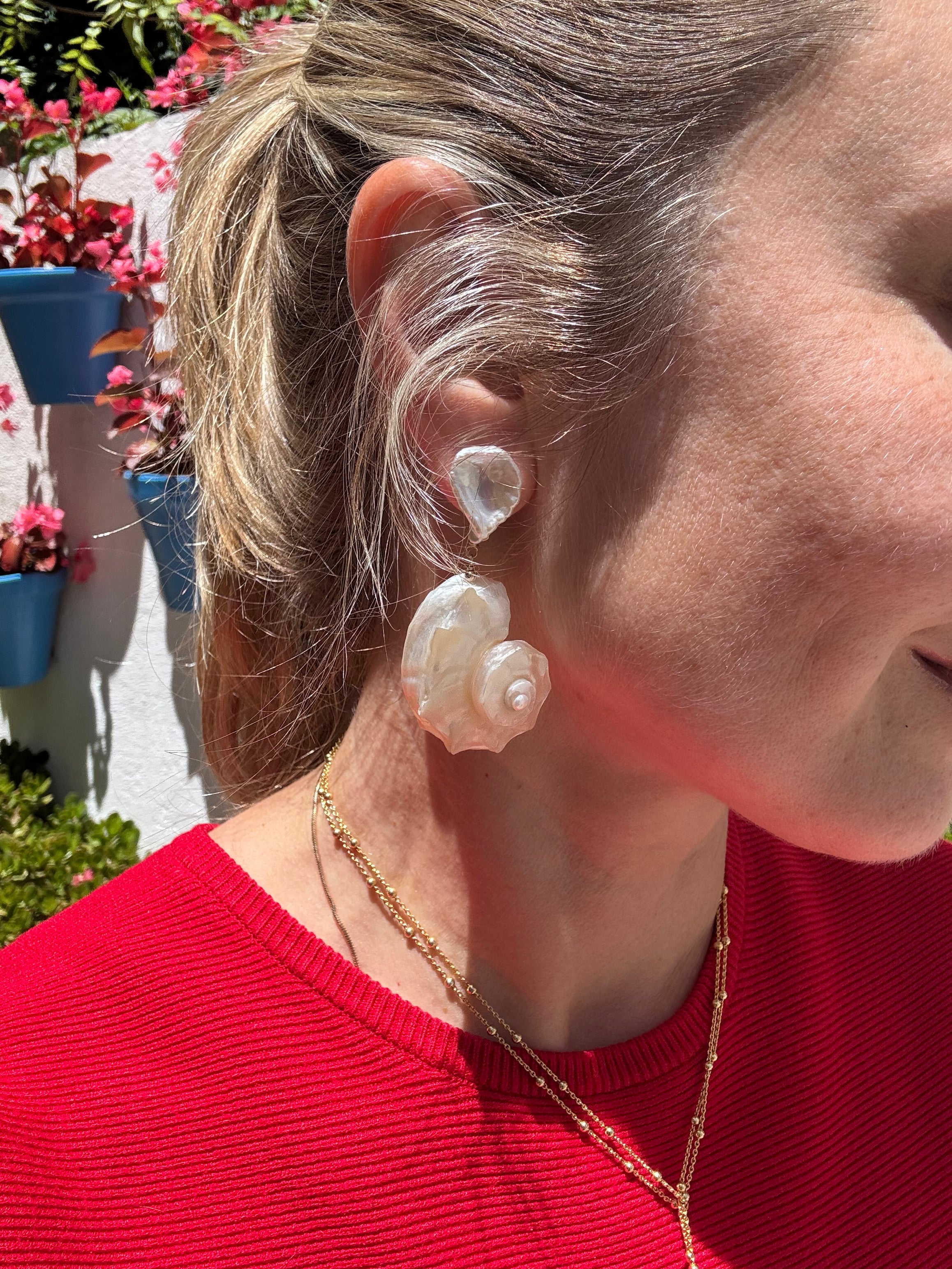 Keshi Pearl And Shell Earrings “Sirena”