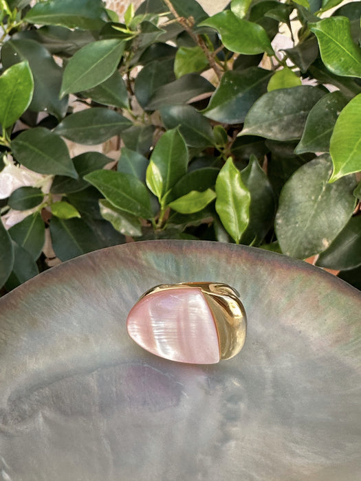 Pink Mother of Pearl Oval Ring