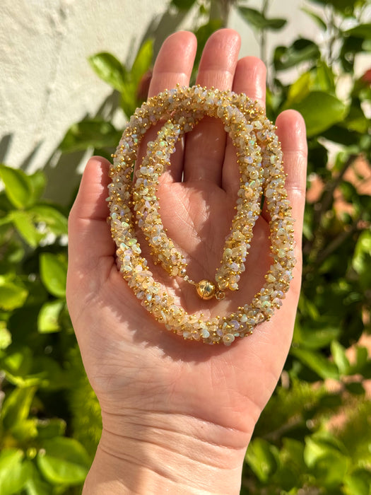 Ethiopian Opal Cluster Necklace