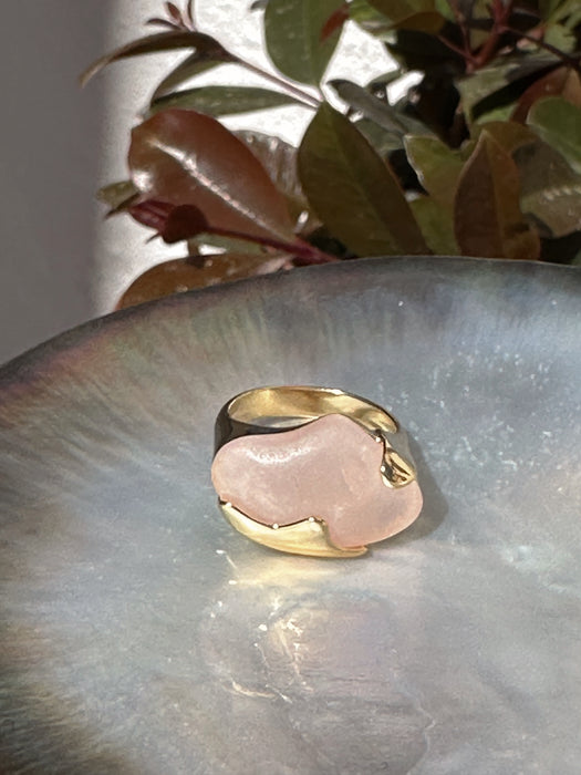 Rose Quartz Statement Ring