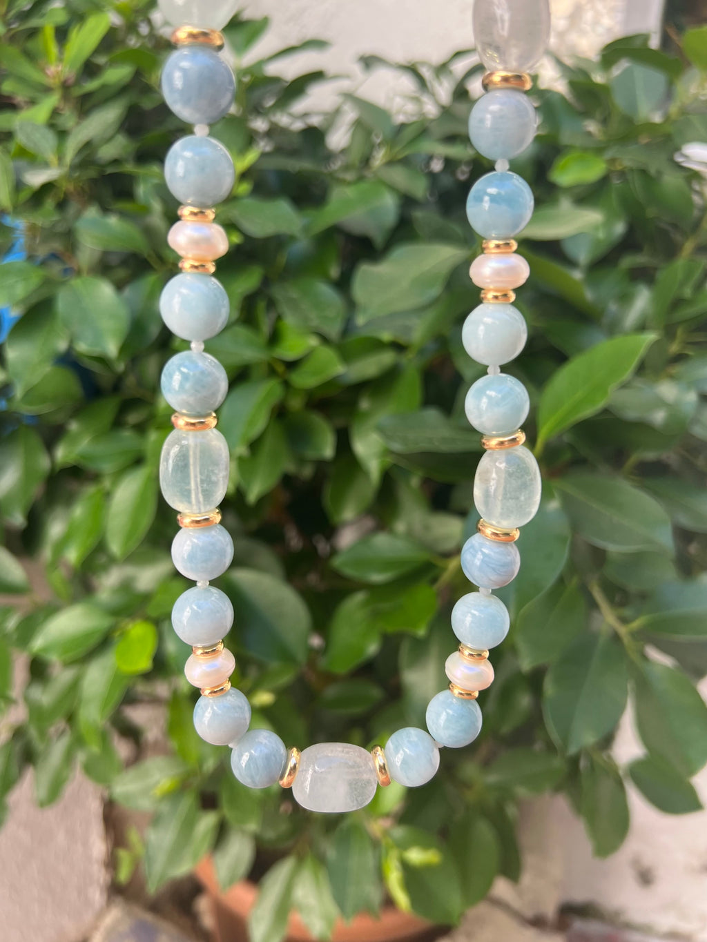 Chunky Aquamarine Necklace Cielo
