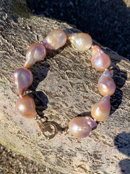 Pink Baroque Pearl Bracelet