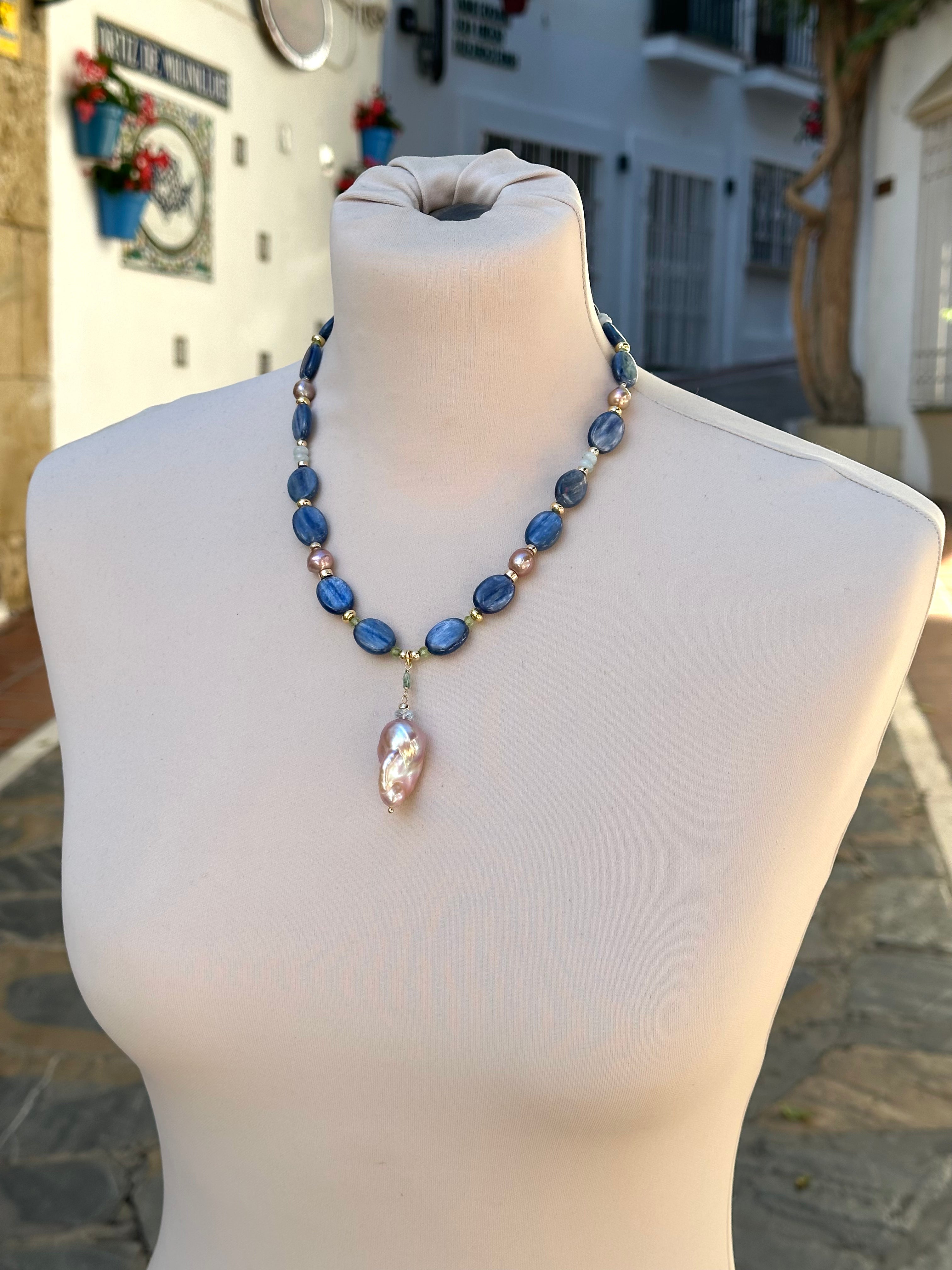 Kyanite Statement Necklace Daria