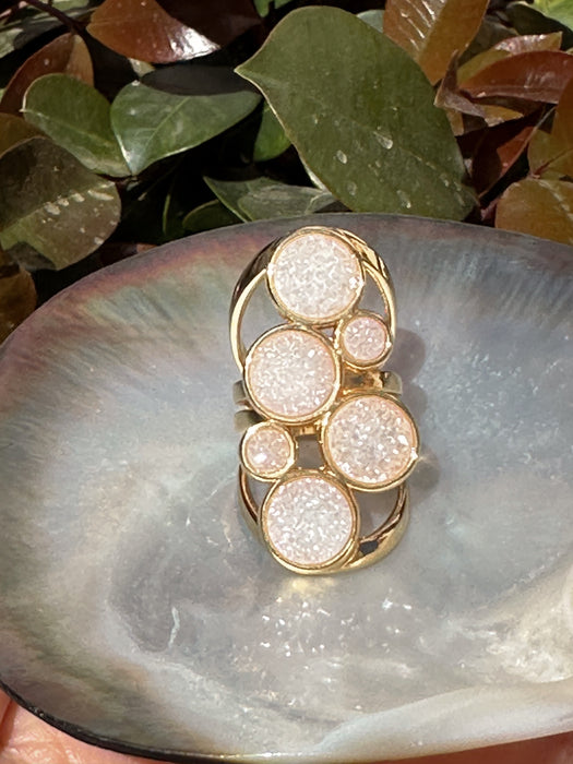 Druzy Quartz Statement Ring