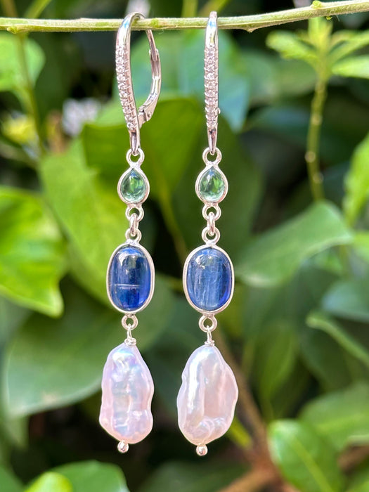 Blue Gemstones Drop Earrings