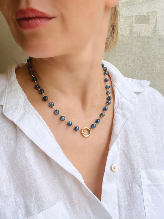 Kyanite Necklaces With Round Removable Clasp