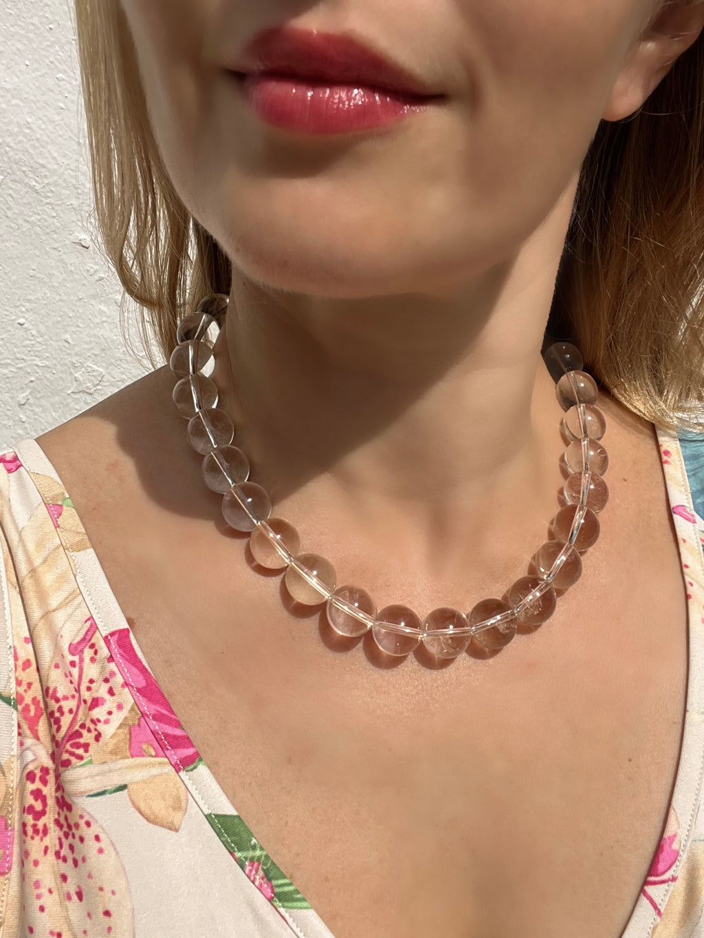 Chunky Rock Crystal Gumball Necklace