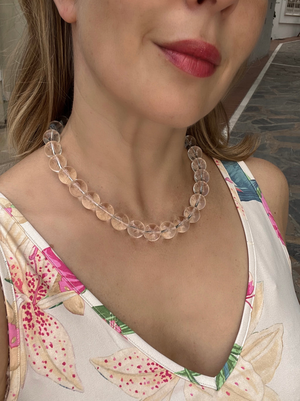 Chunky Rock Crystal Gumball Necklace