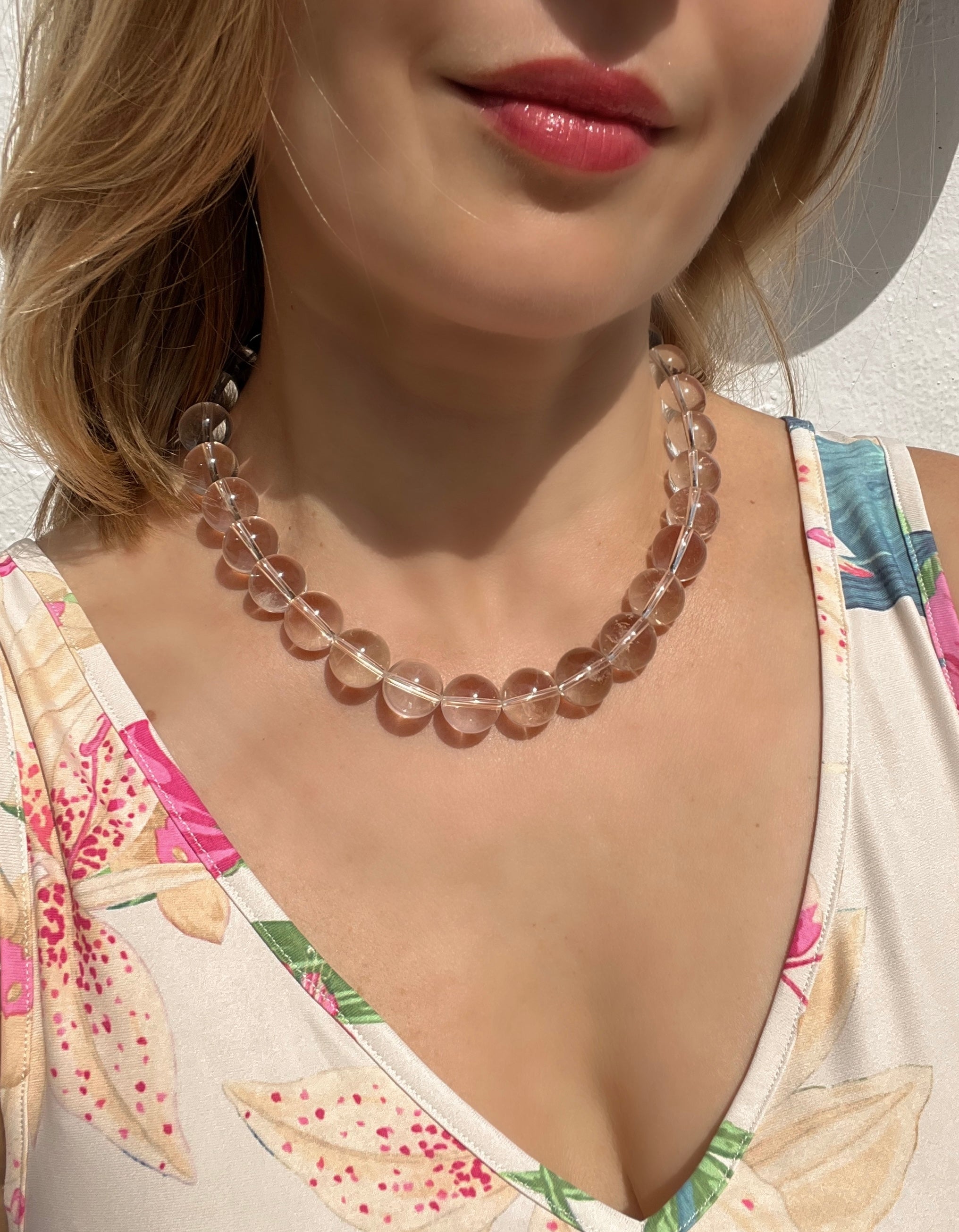Chunky Rock Crystal Gumball Necklace