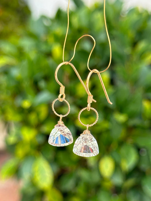 Dainty Prasiolite Drop Earrings