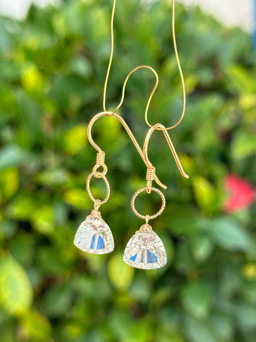 Dainty Prasiolite Drop Earrings