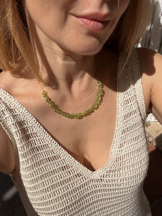 Peridot Faceted Drops Necklace