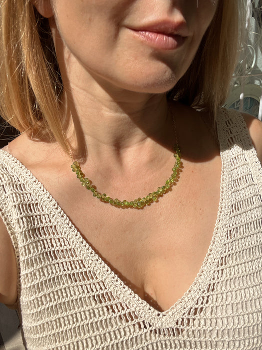 Peridot Faceted Drops Necklace