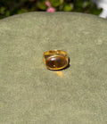 Citrine Cabochon Ring — Gold-Plated Sterling Silver
