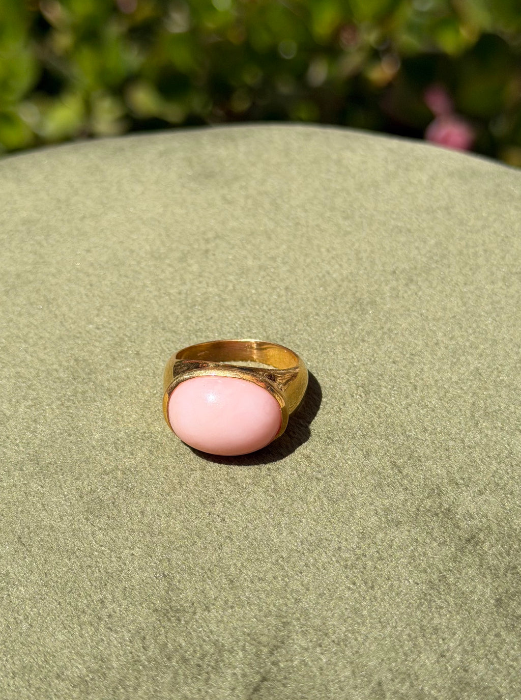 Blush Opal Cabochon Ring — Gold-Plated Sterling Silver