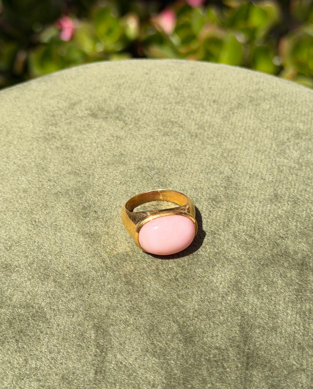 Blush Opal Cabochon Ring — Gold-Plated Sterling Silver