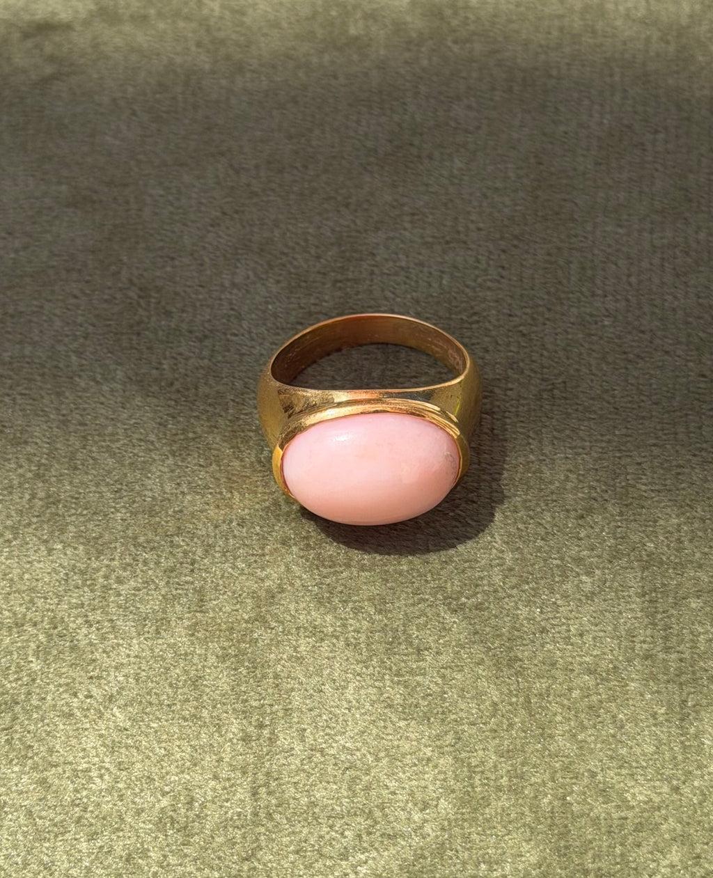 Blush Opal Cabochon Ring — Gold-Plated Sterling Silver
