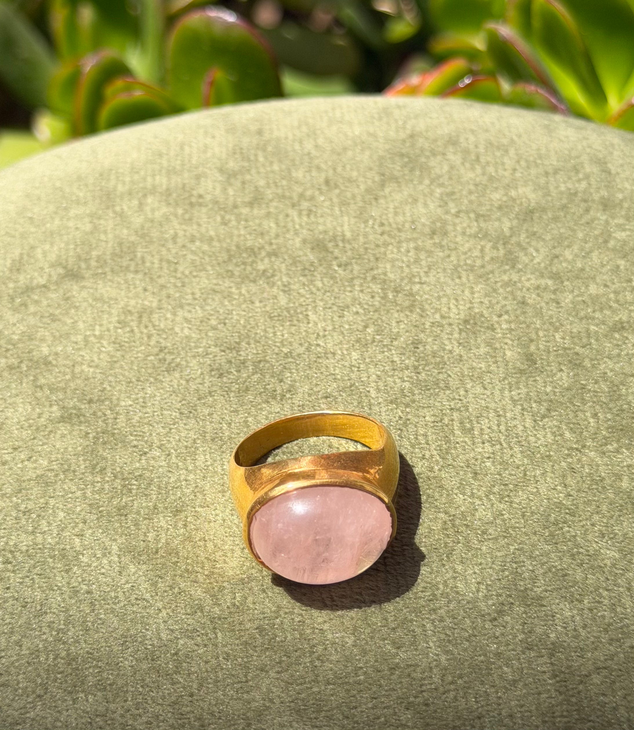 Blush Morganite Cabochon Ring — Gold-Plated Sterling Silver