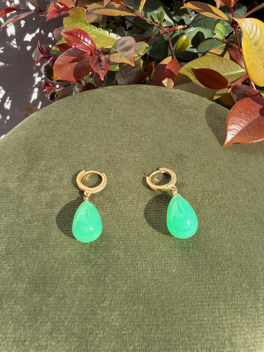 Chrysoprase Teardrop Earrings
