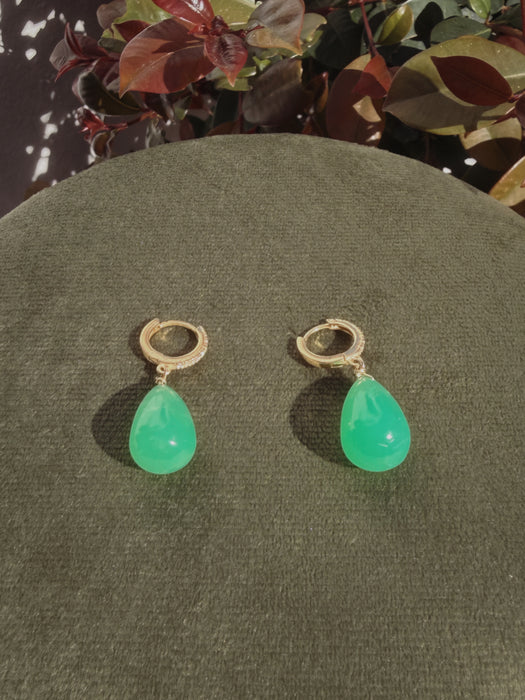 Chrysoprase Teardrop Earrings