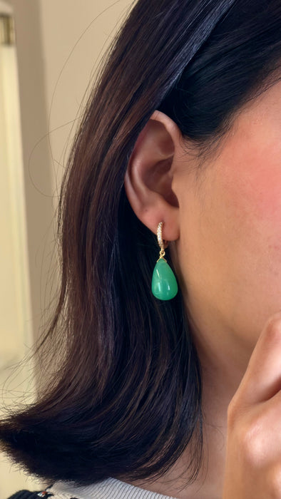 Chrysoprase Teardrop Earrings