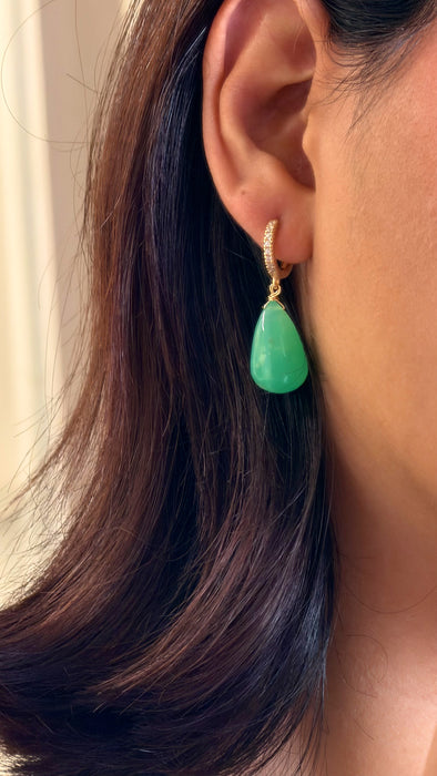 Chrysoprase Teardrop Earrings