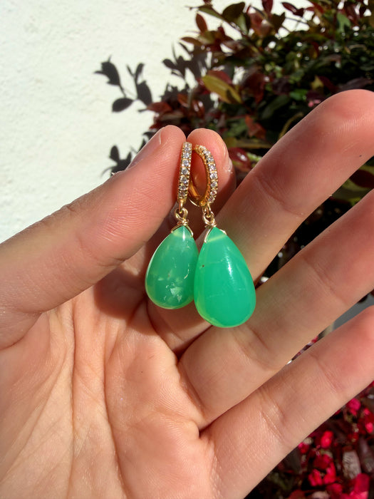 Chrysoprase Teardrop Earrings