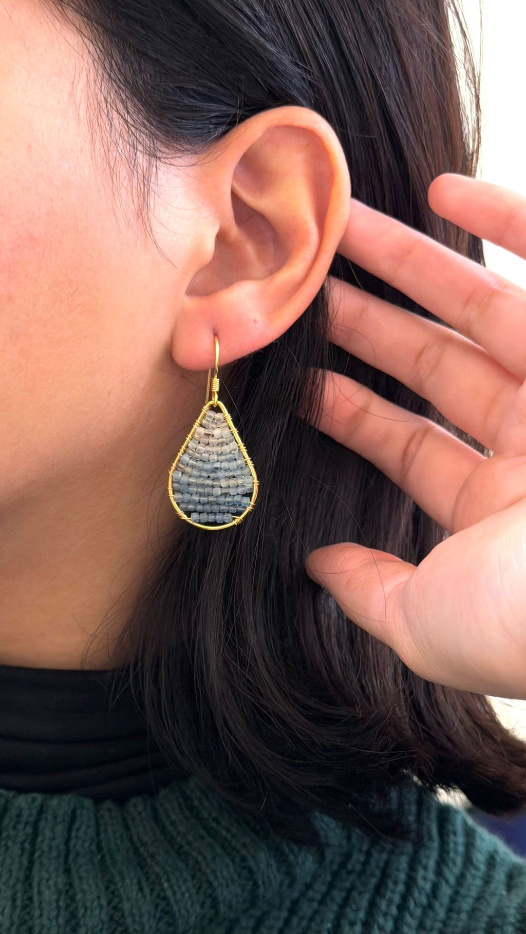 Aquamarine Gradient Teardrop Earrings — Gold Vermeil & Gold-Filled on Sterling Silver