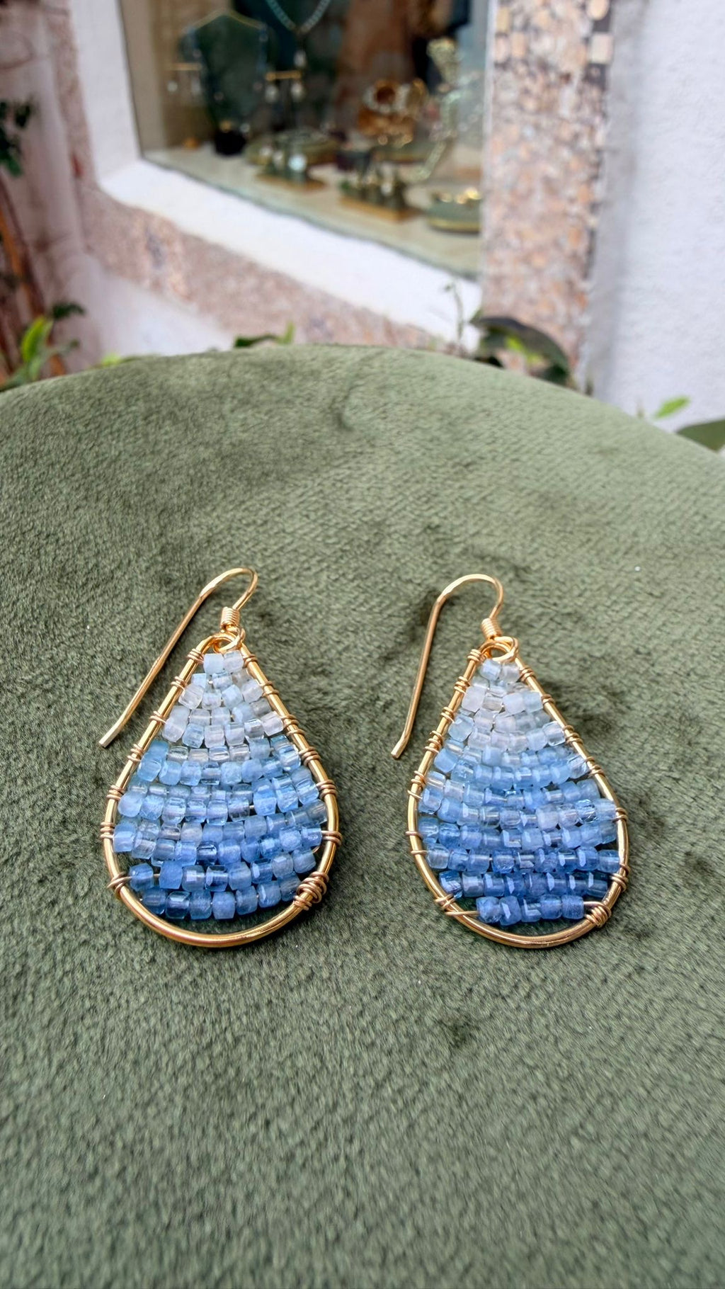 Aquamarine Gradient Teardrop Earrings — Gold Vermeil & Gold-Filled on Sterling Silver