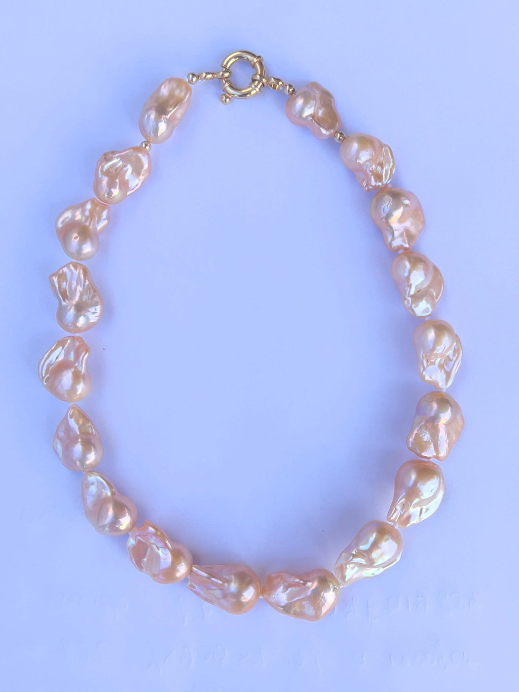 Golden Baroque Pearl Necklace Aurora Beaded Necklaces