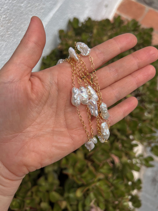 Long Keshi Pearl Chain