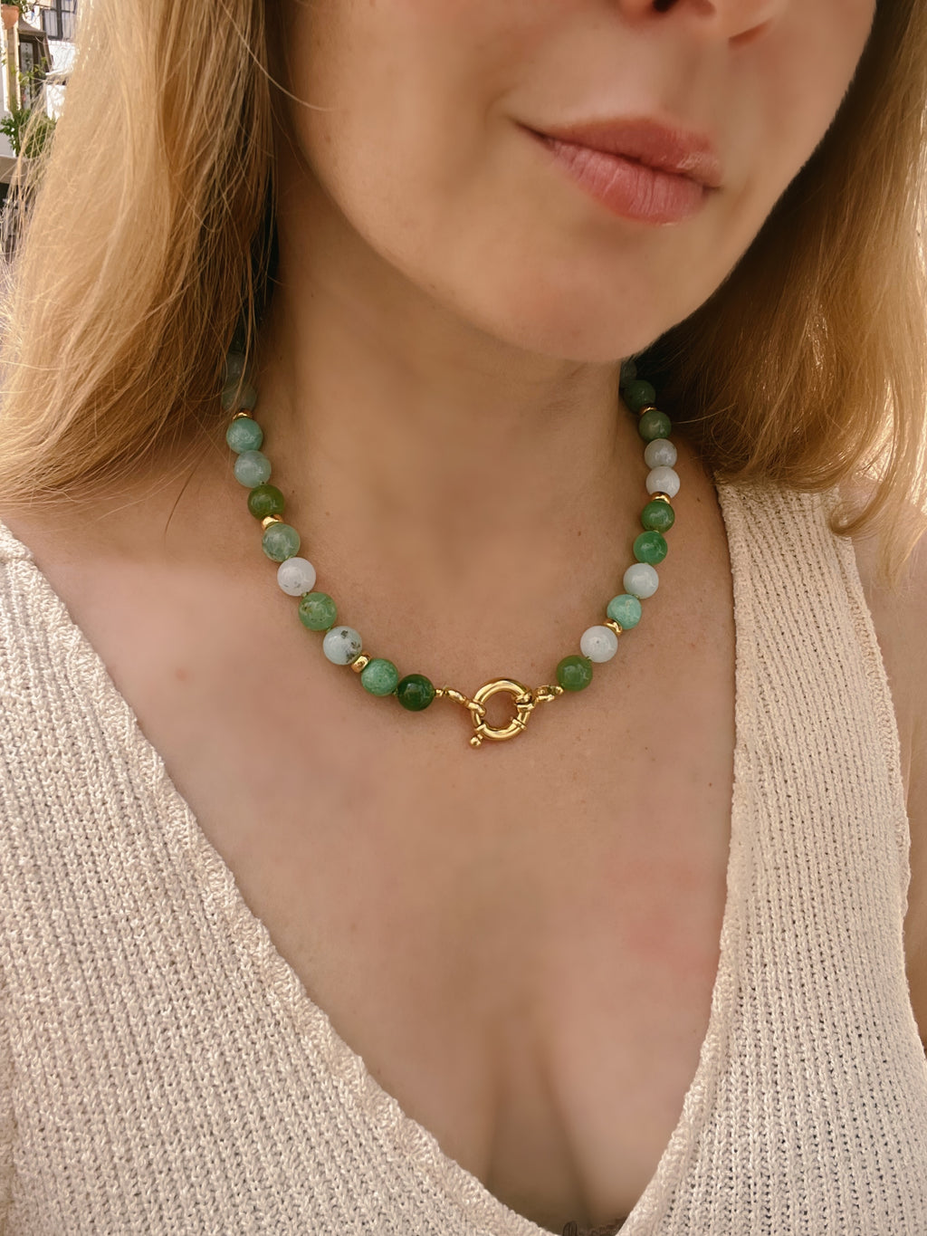 Chrysoprase Beaded Necklace