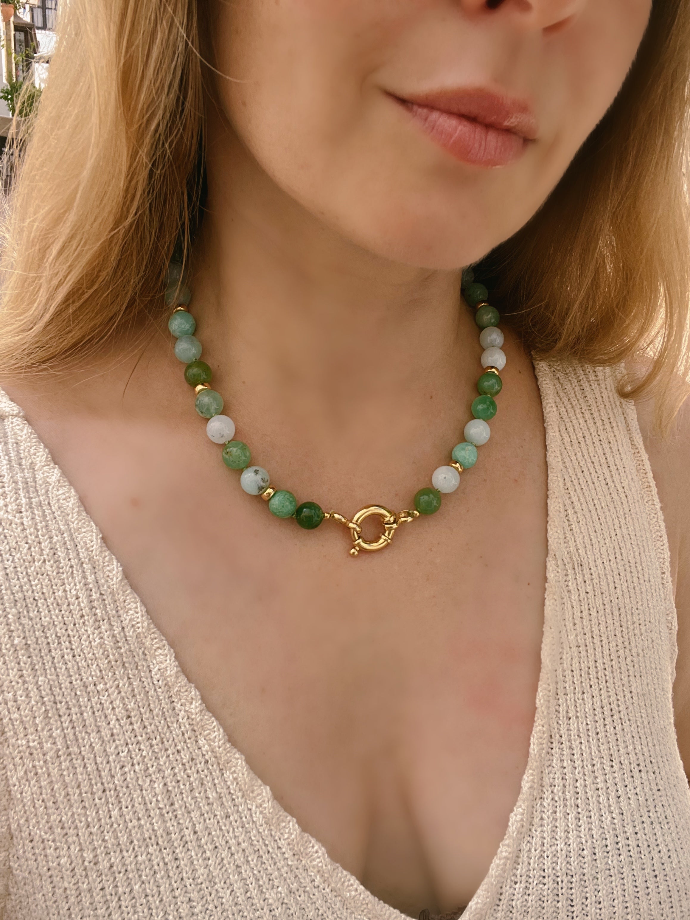 Chrysoprase Beaded Necklace