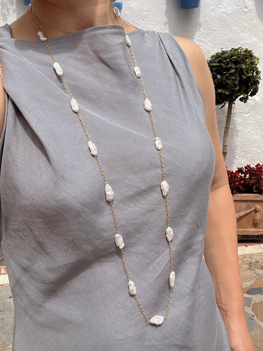 Long Keshi Pearl Chain