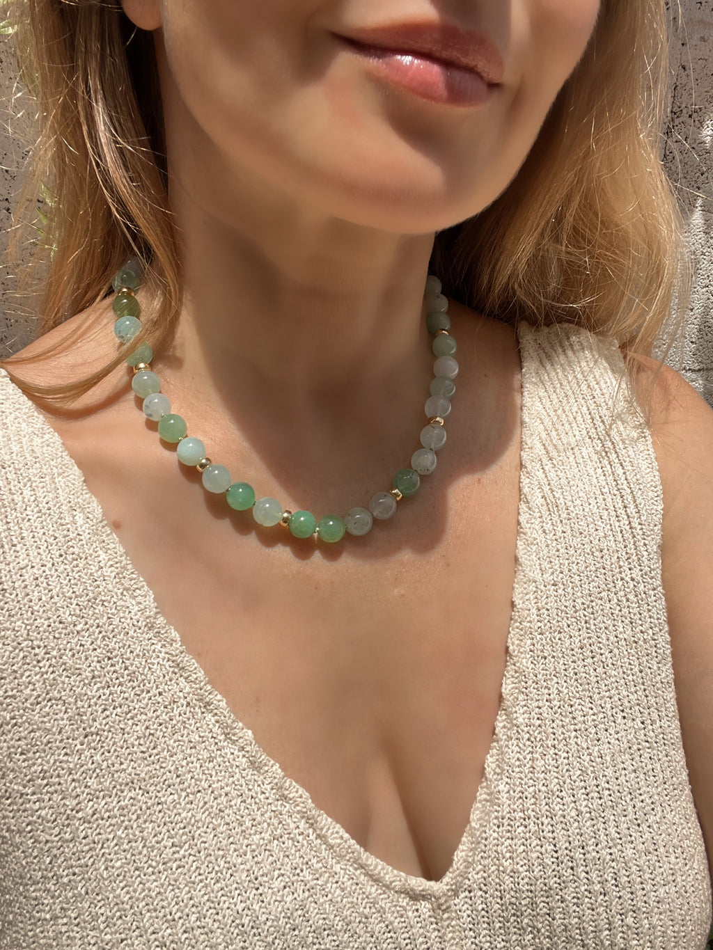 Chrysoprase Beaded Necklace