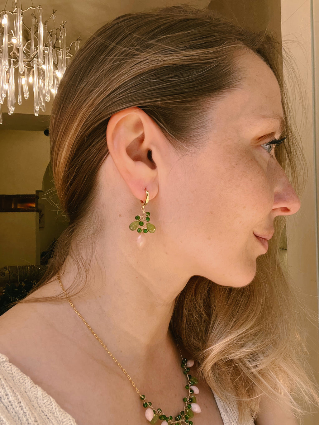 Pink Opal Earrings “La Belle Époque”