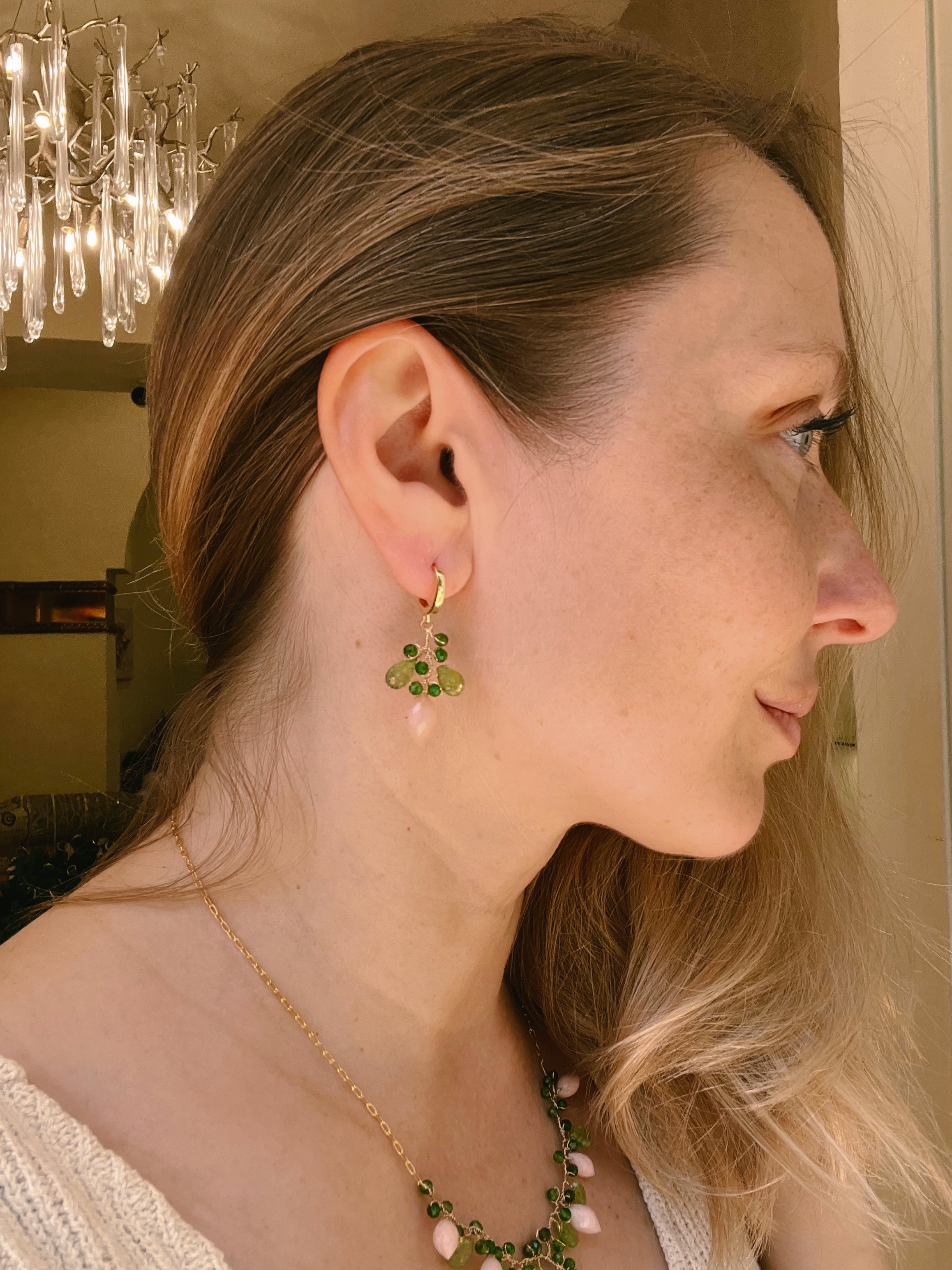 Pink Opal Earrings “La Belle Époque”