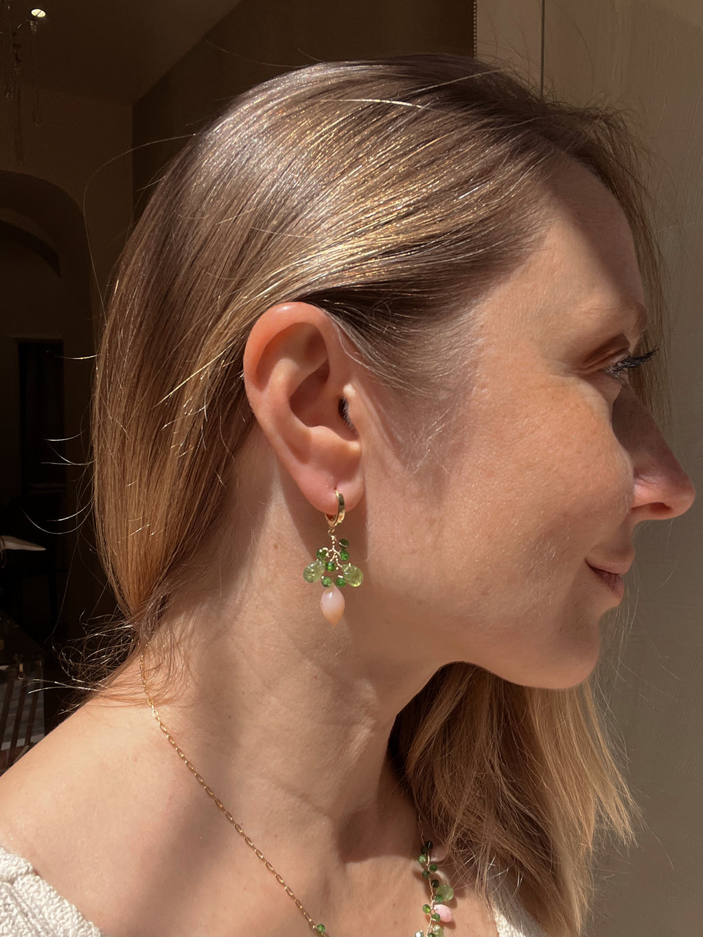 Pink Opal Earrings “La Belle Époque”