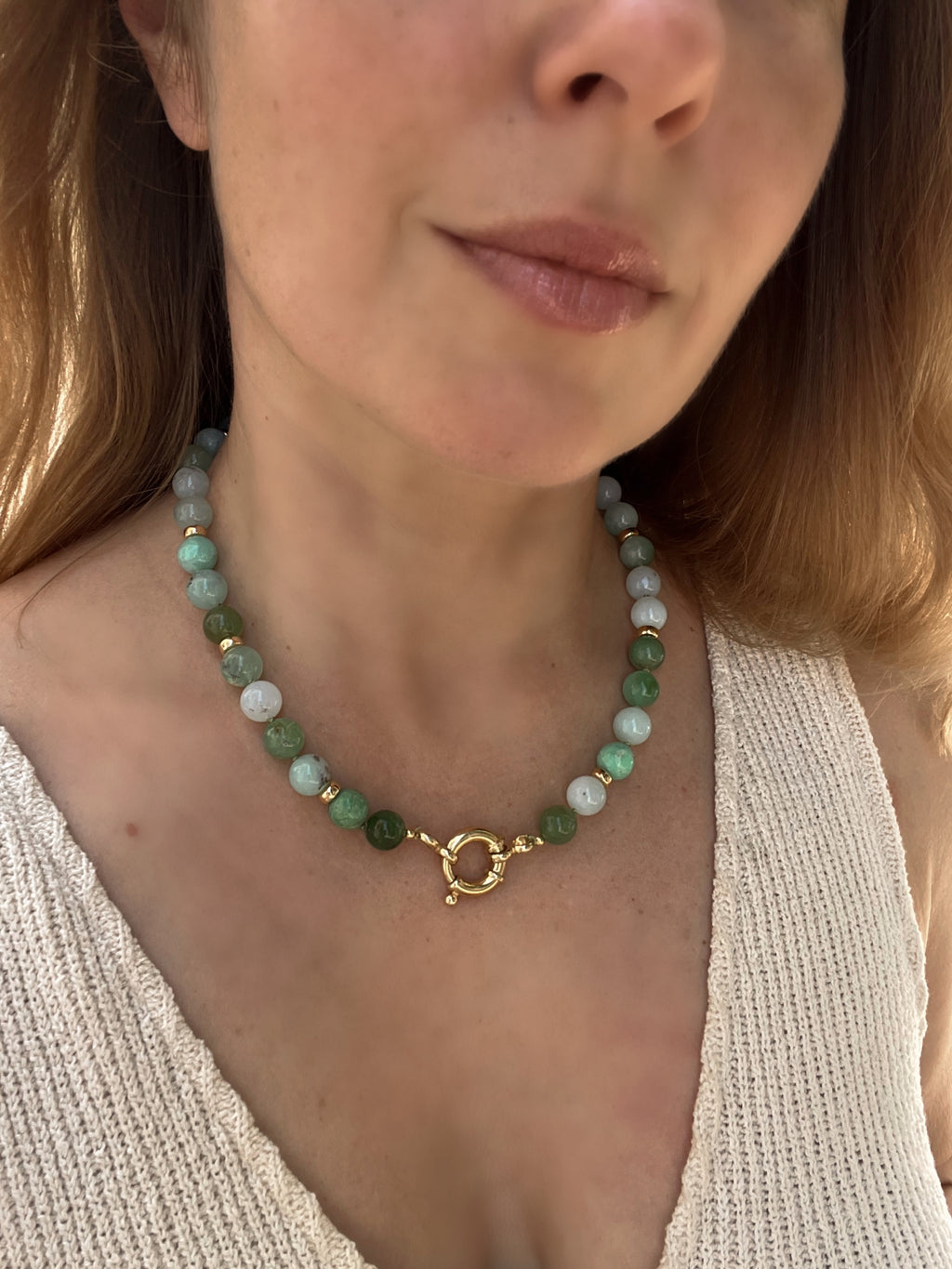 Chrysoprase Beaded Necklace