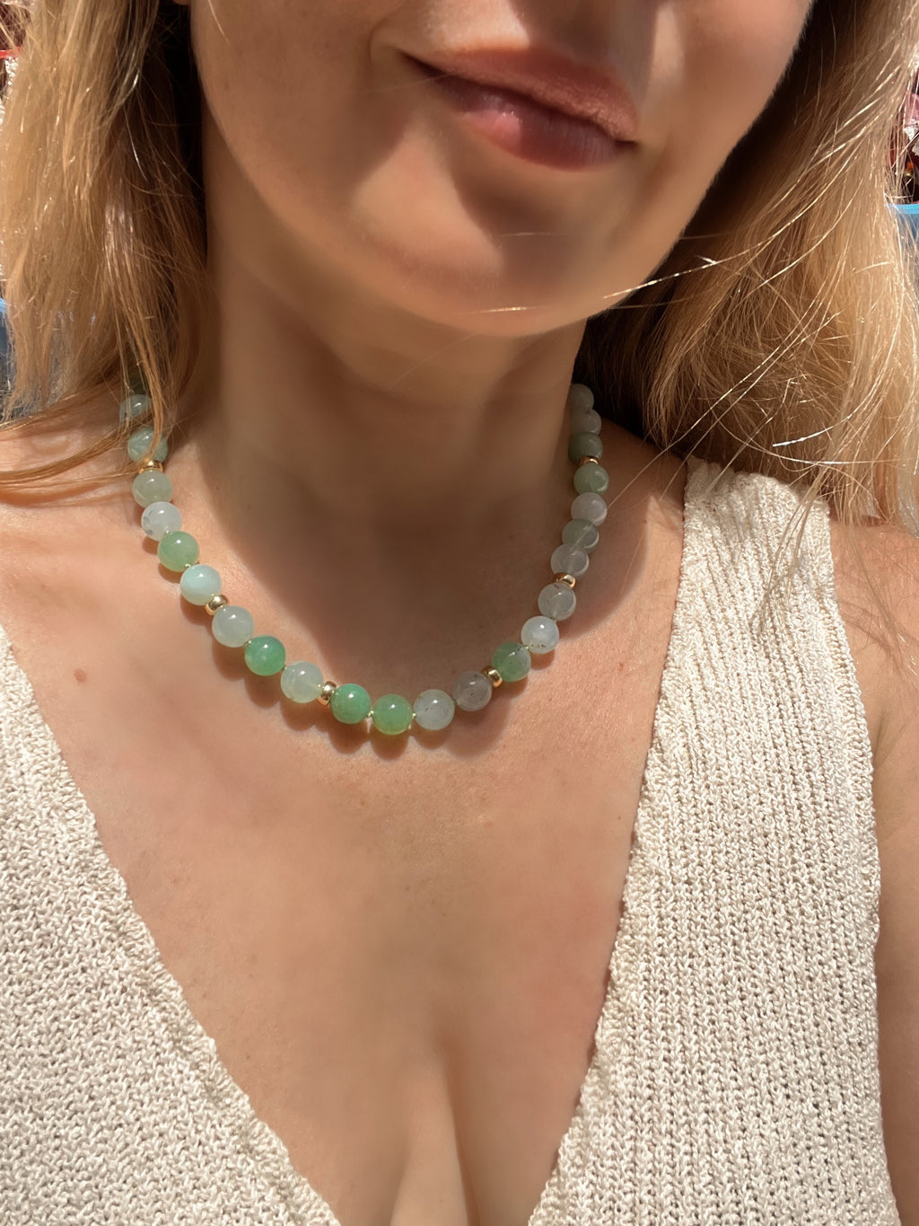 Chrysoprase Beaded Necklace