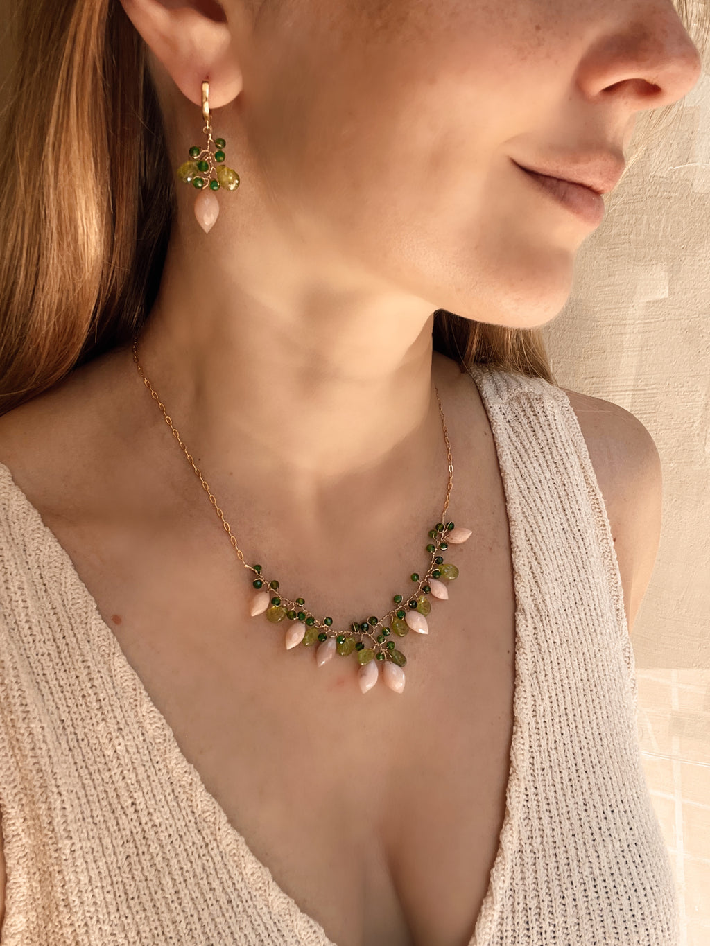 Pink Opal Necklace “La Belle Époque”