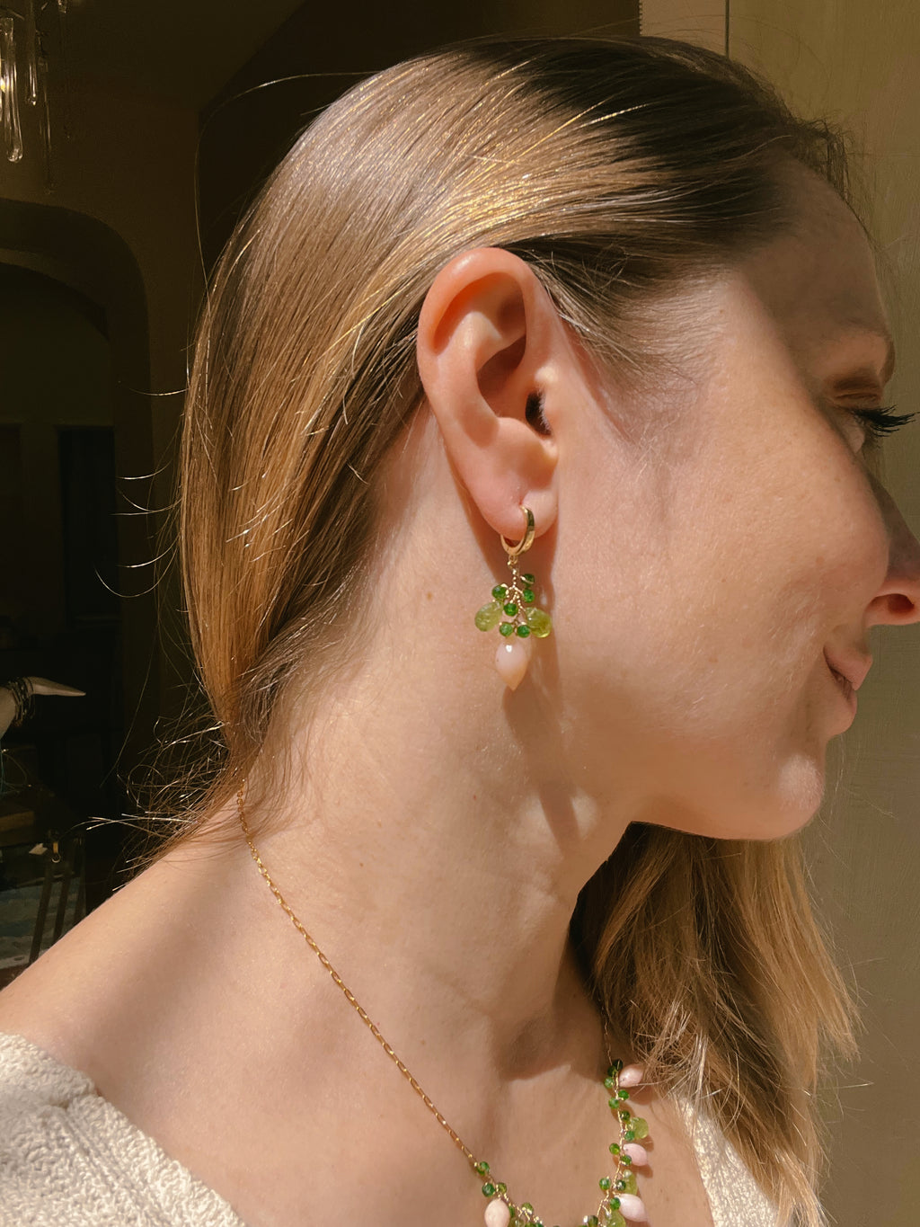 Pink Opal Earrings “La Belle Époque”