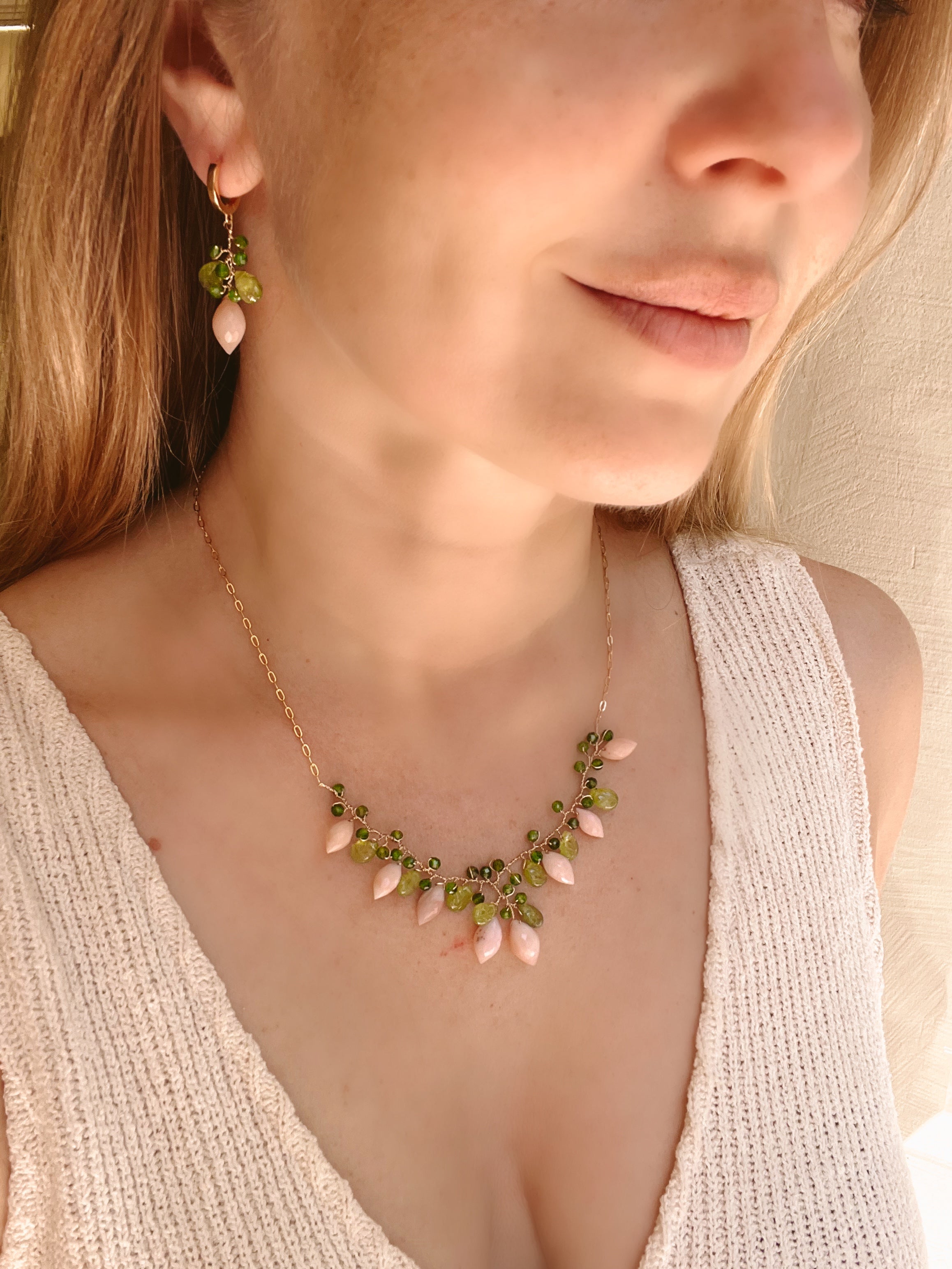 Pink Opal Necklace “La Belle Époque”